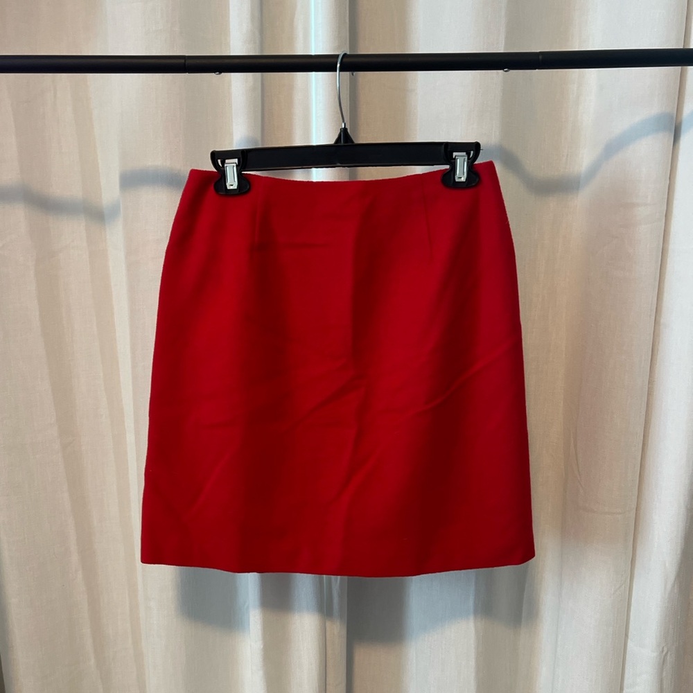 Red Vintage Wool Skirt